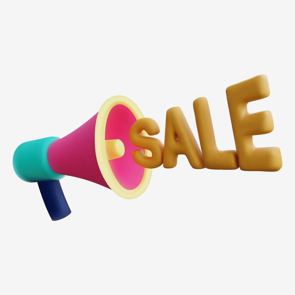 3D Megaphone Sale Icon for Promotions and Marketing Campaigns Design vector