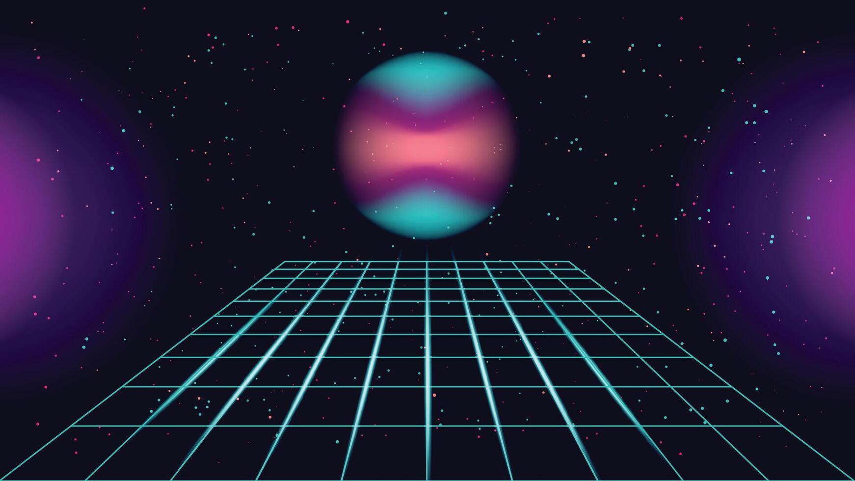 vaporwave background with 90s, neon, geometric line and futuristic styles vector