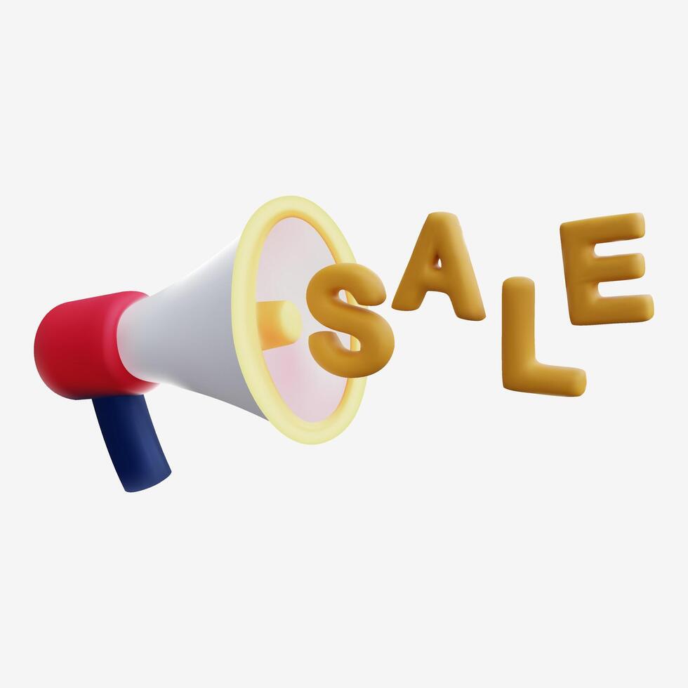 3D Megaphone Sale Icon for Promotions and Marketing Campaigns vector