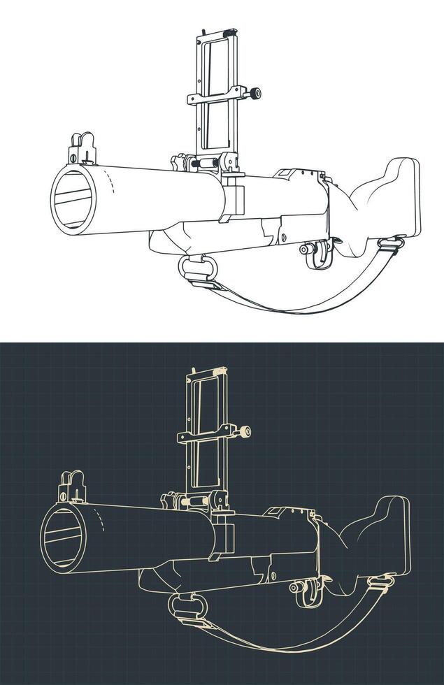 M79 grenade launcher blueprints vector