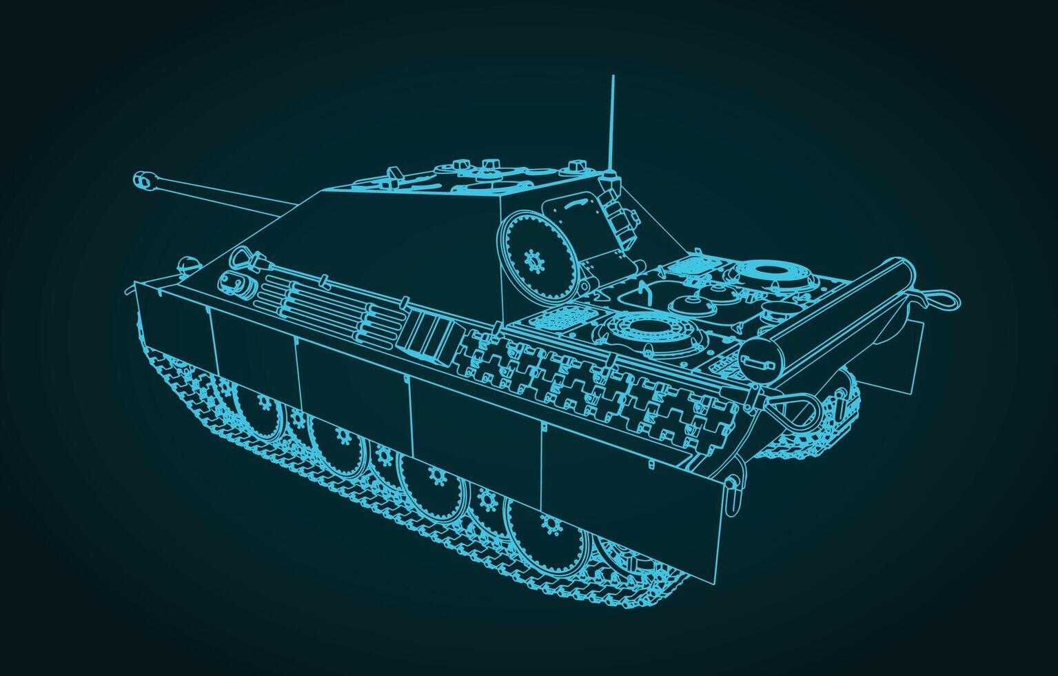 Heavy German self-propelled artillery unit sketch vector