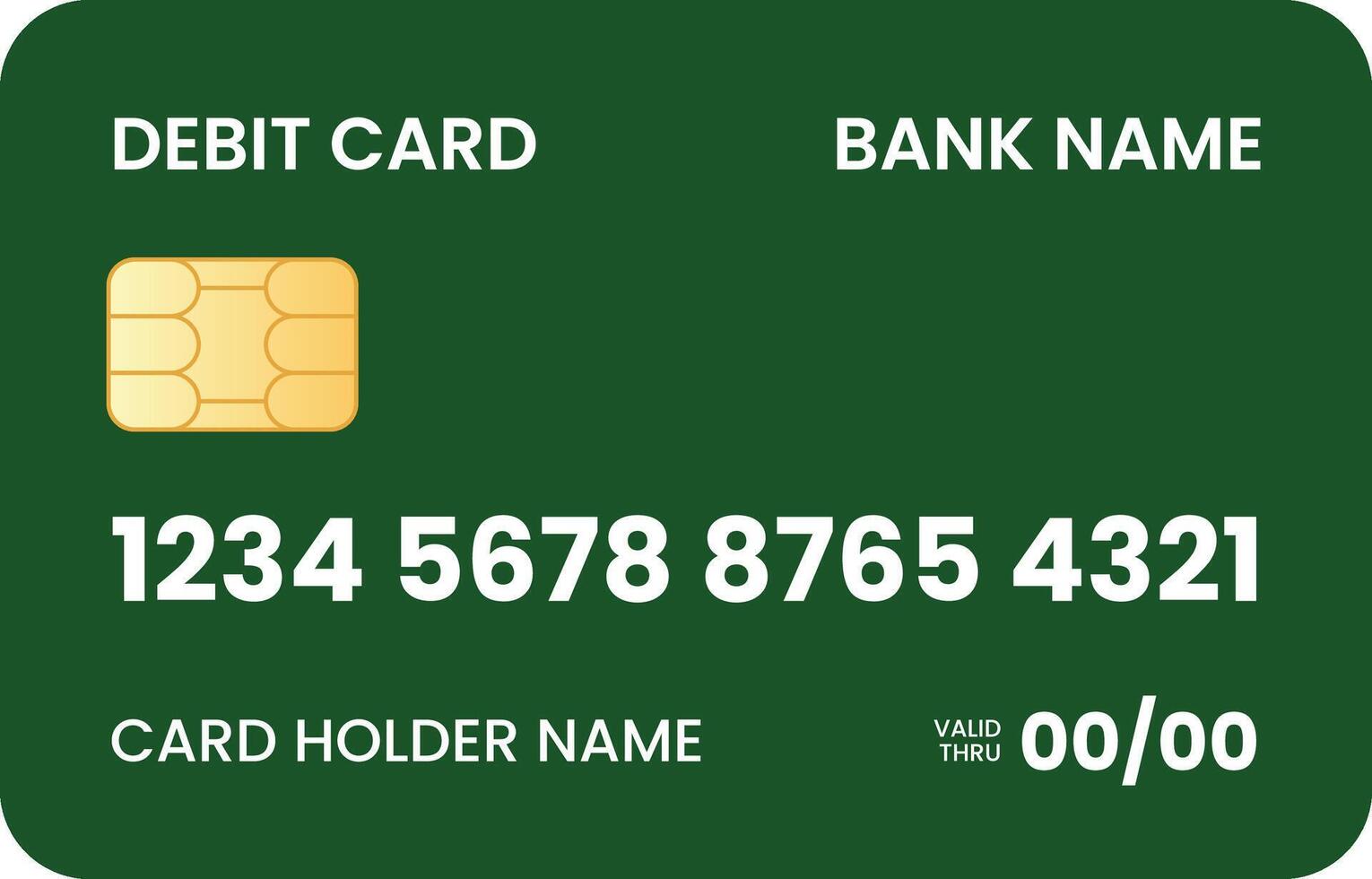 Green Debit Card for International Payment While Traveling vector