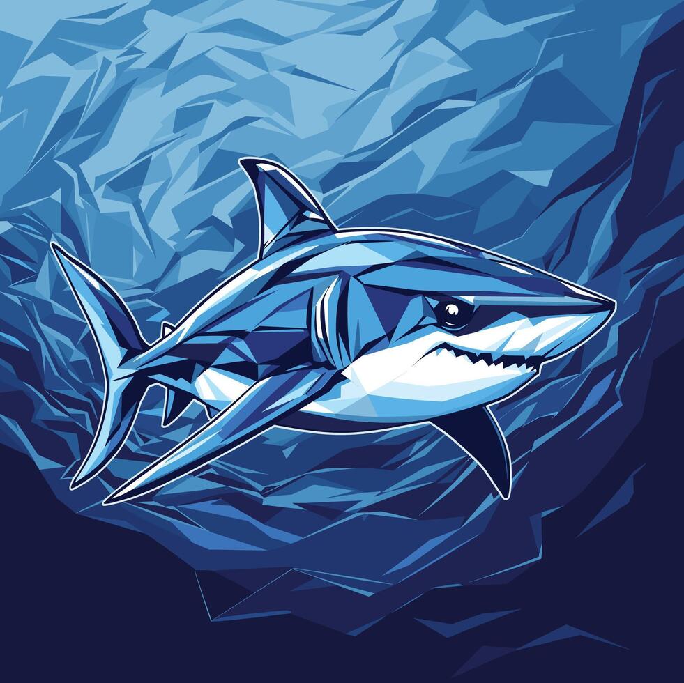 Shark illustration underwatter vector