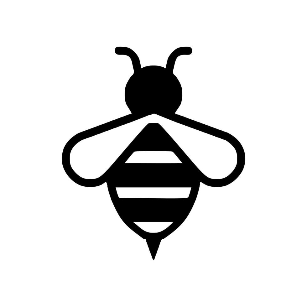 Honey Bee black color flat icon for apps and websites art vector