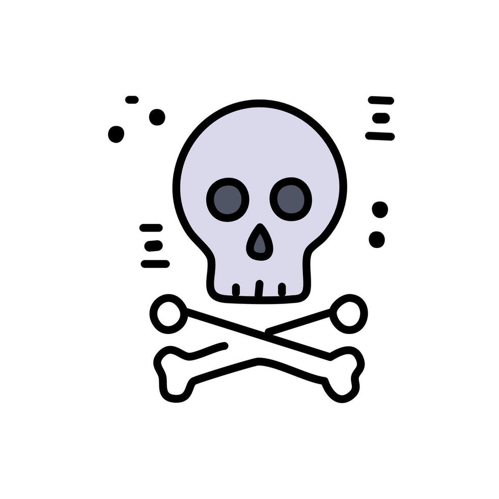 Skull and crossbones line icon, concept sign. vector