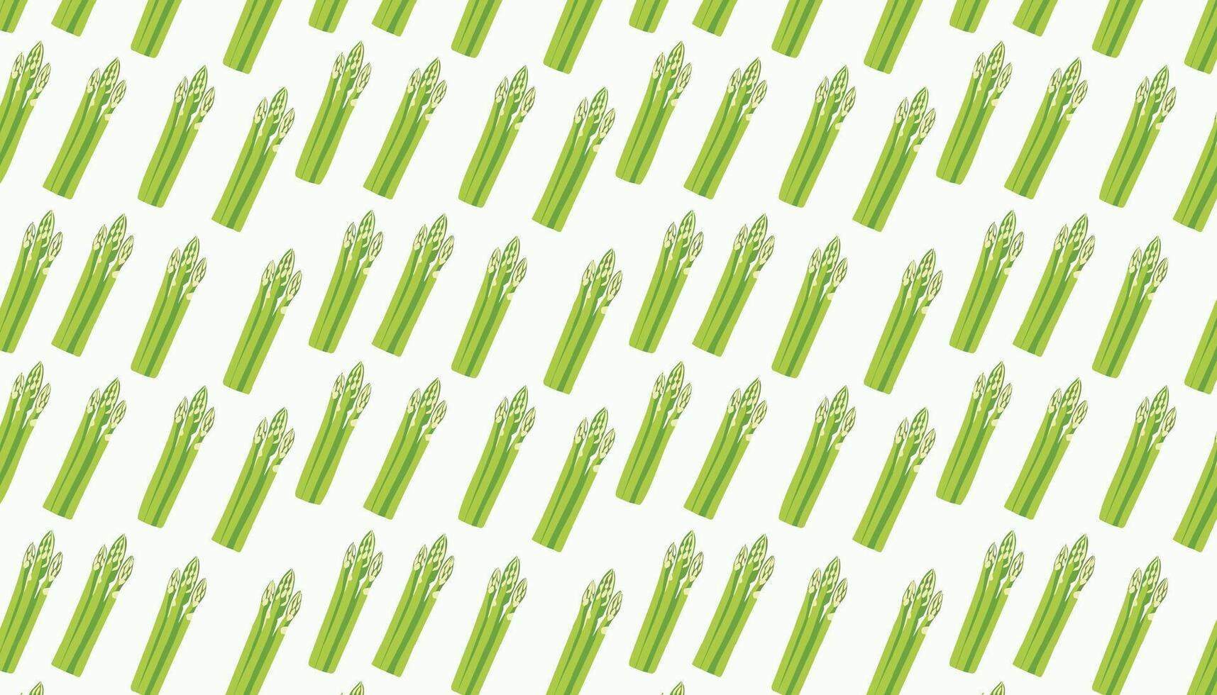 Seamless pattern with green asparagus on white background. vector