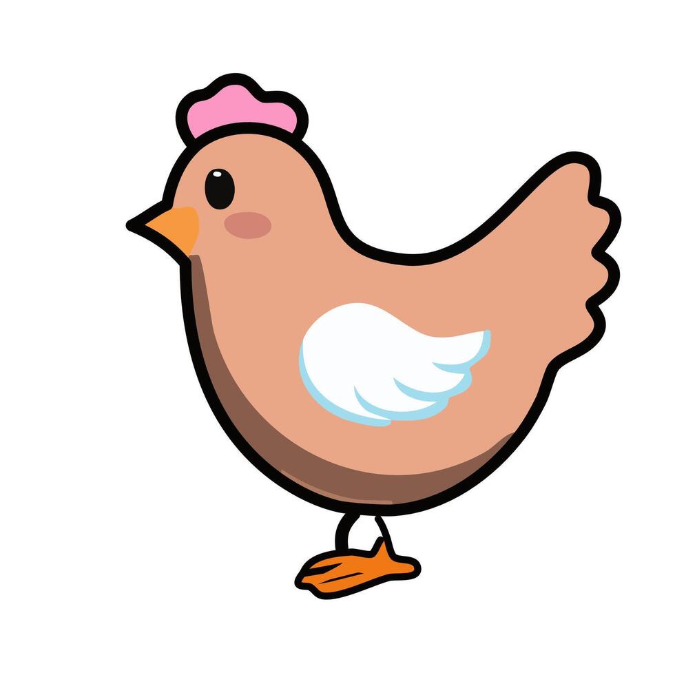 chicken cartoon on white background. illustration vector