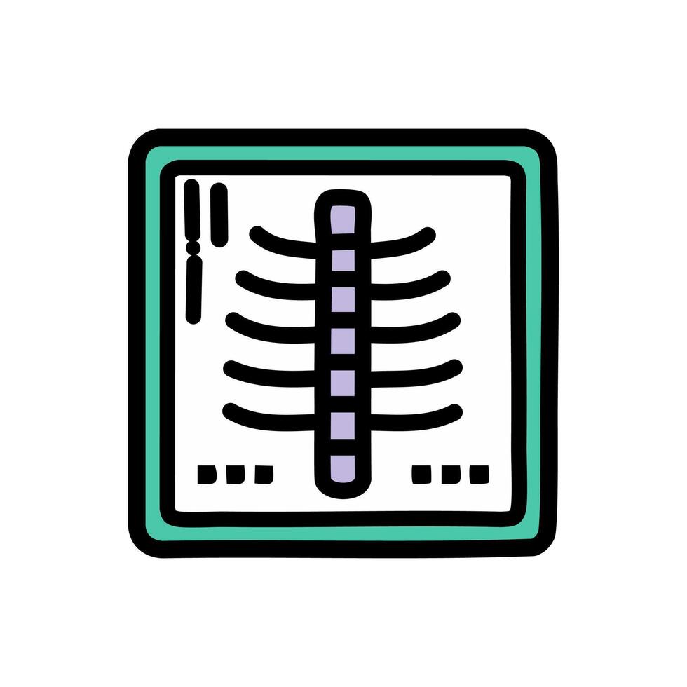 X-ray , Isolated flat design icon editable outline vector