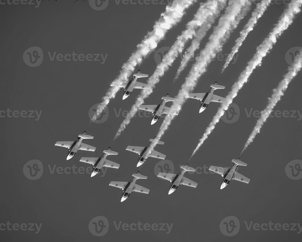 Airplane at the air show background photo