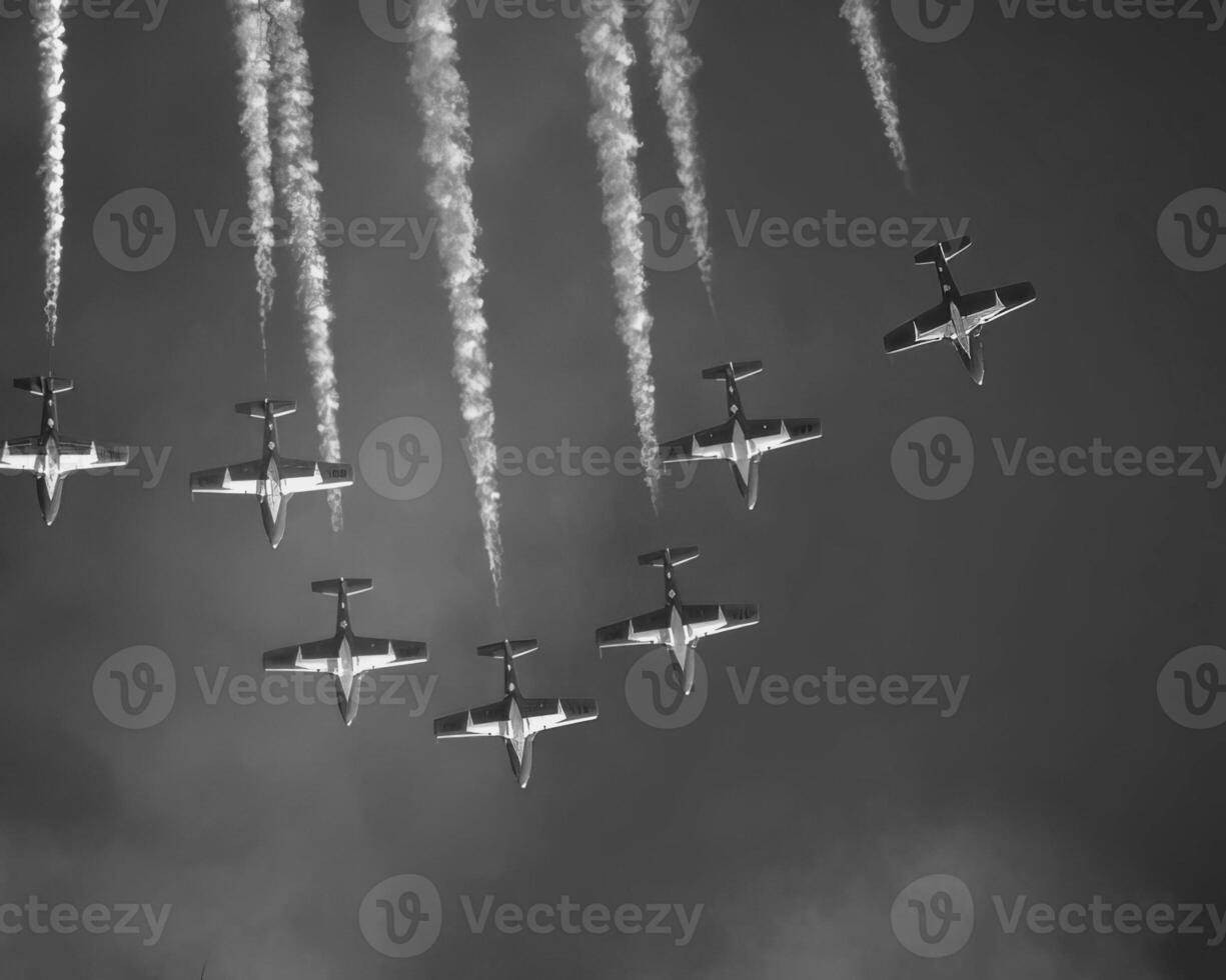 Airplane at the air show background photo
