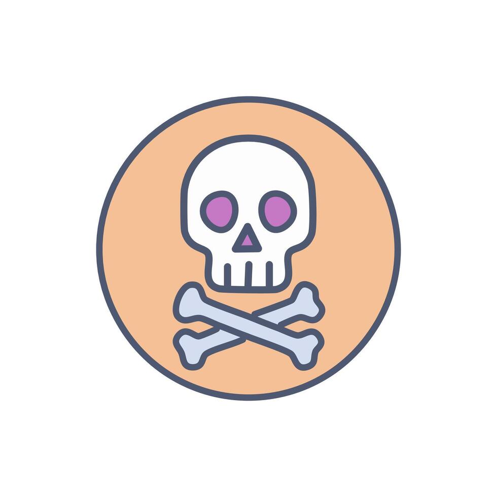 illustration of skull and crossbones icon vector