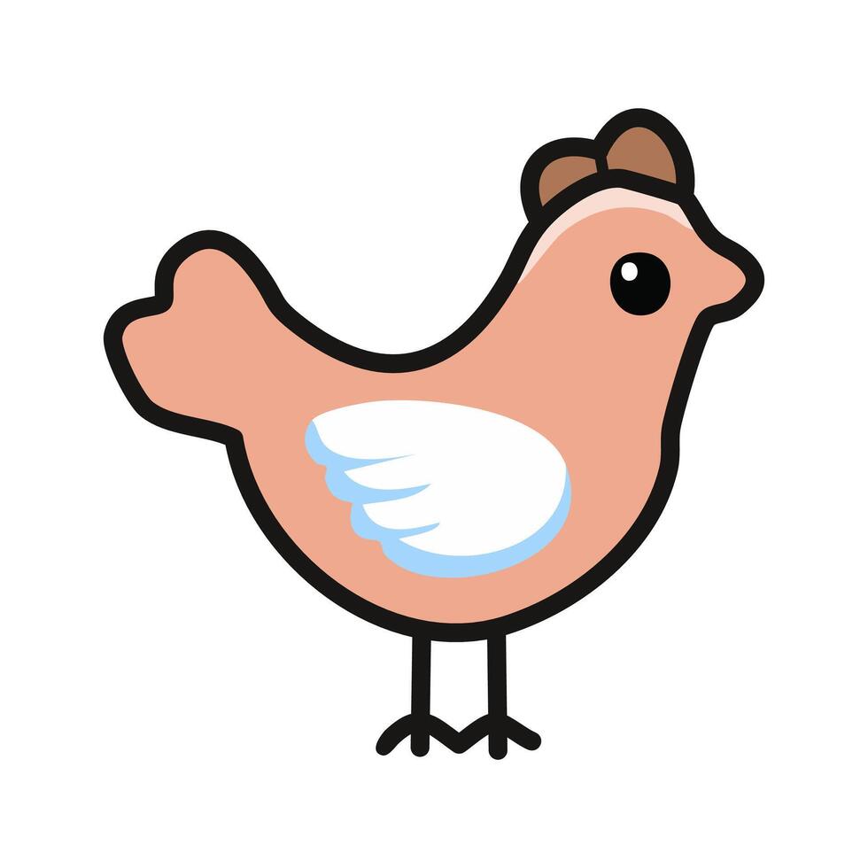 chicken animal cartoon icon illustration design graphic flat style vector