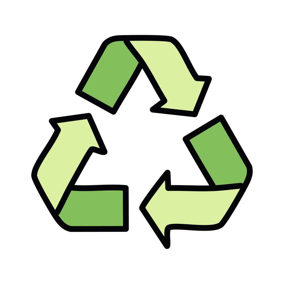 Recycle arrows ecology symbol icon illustration design flat style vector
