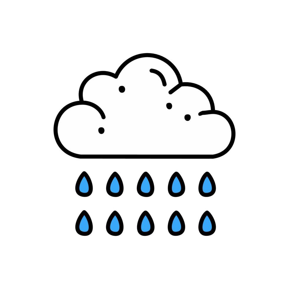 Rain cloud line icon, concept sign, outline illustration, linear symbol. vector