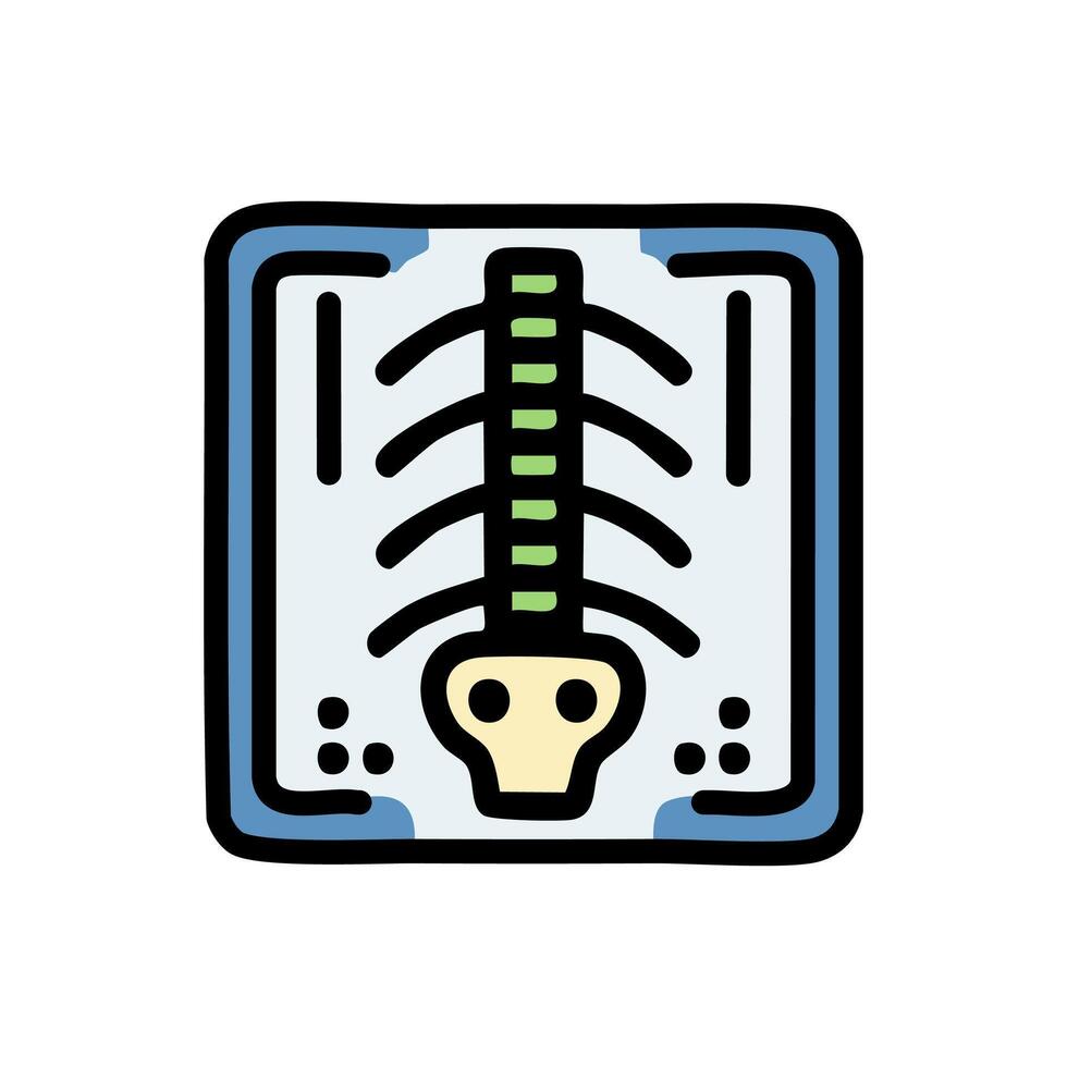 X-ray illustration, filled style icon editable outline. vector