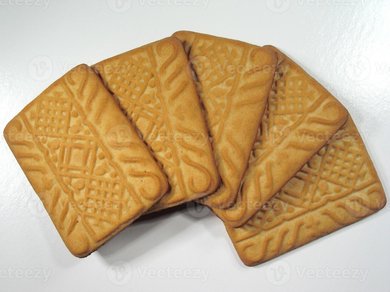 Cookies close view on white background photo