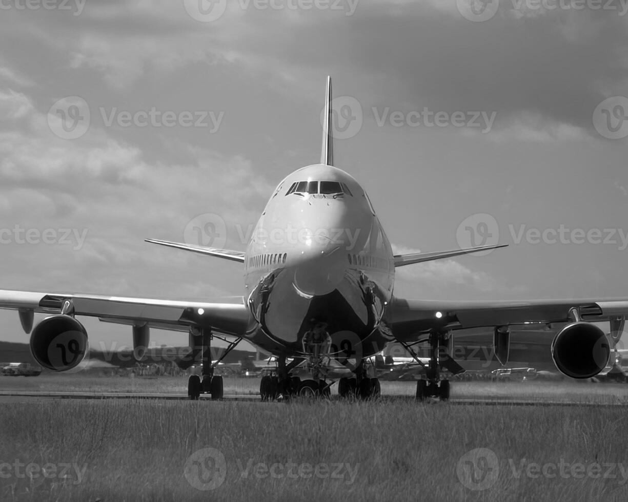 Airplane at the air show background photo