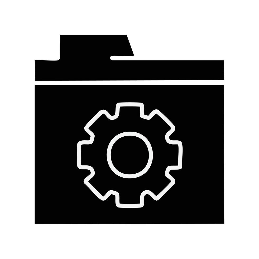 File settings black icon, concept illustration, glyph symbol, flat sign. vector