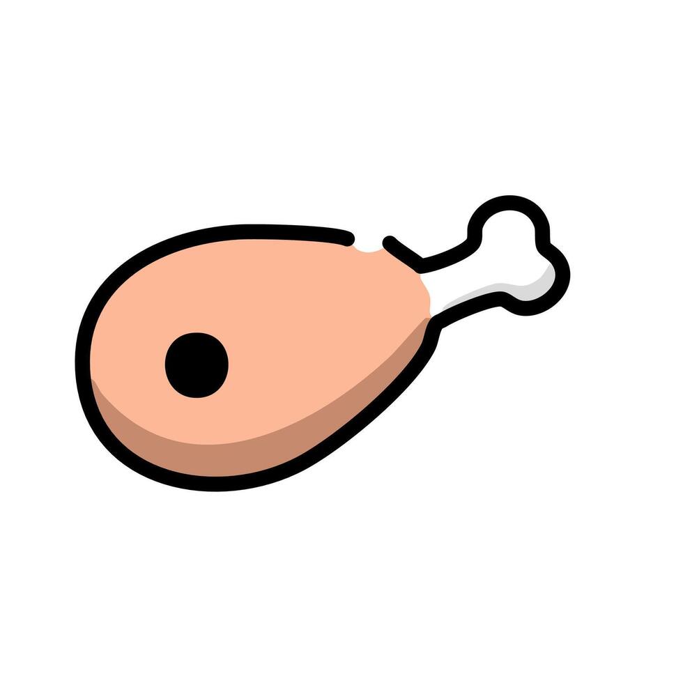 Chicken leg isolated on white background. illustration. vector