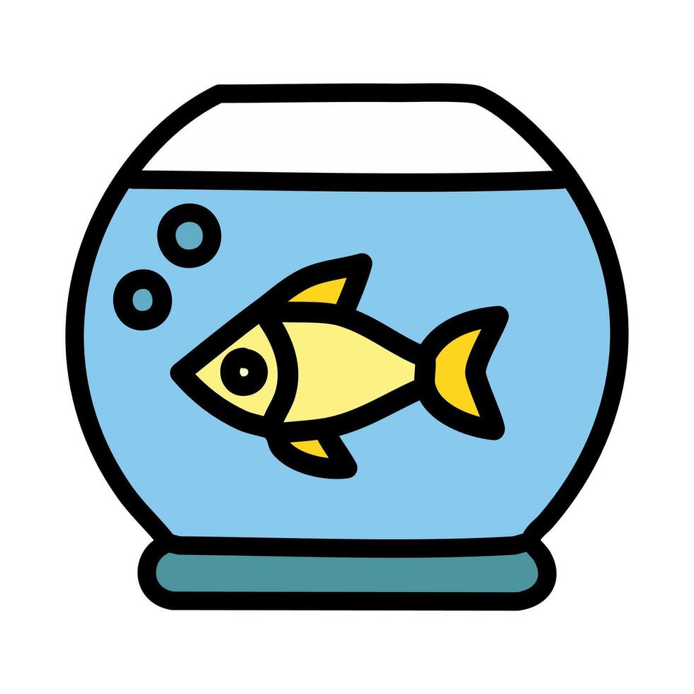 Fish bowl illustration vector
