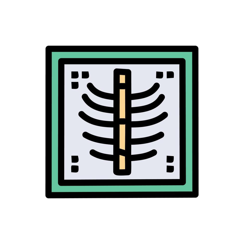 X-ray illustration, Isolated line design icon. vector