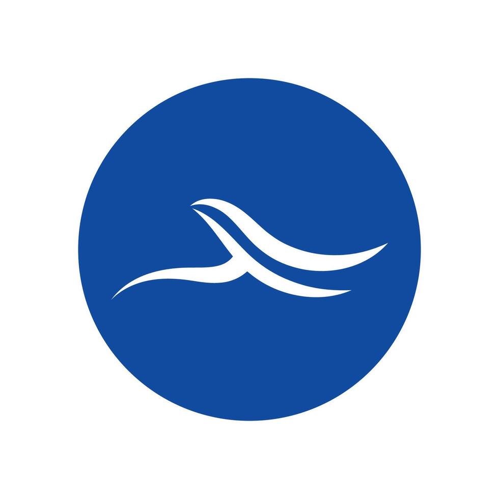 a close up of a blue circle with a white wave in it, vector