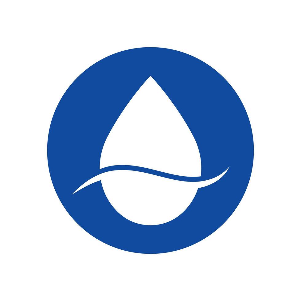 a close up of a blue and white logo with a drop of water, vector
