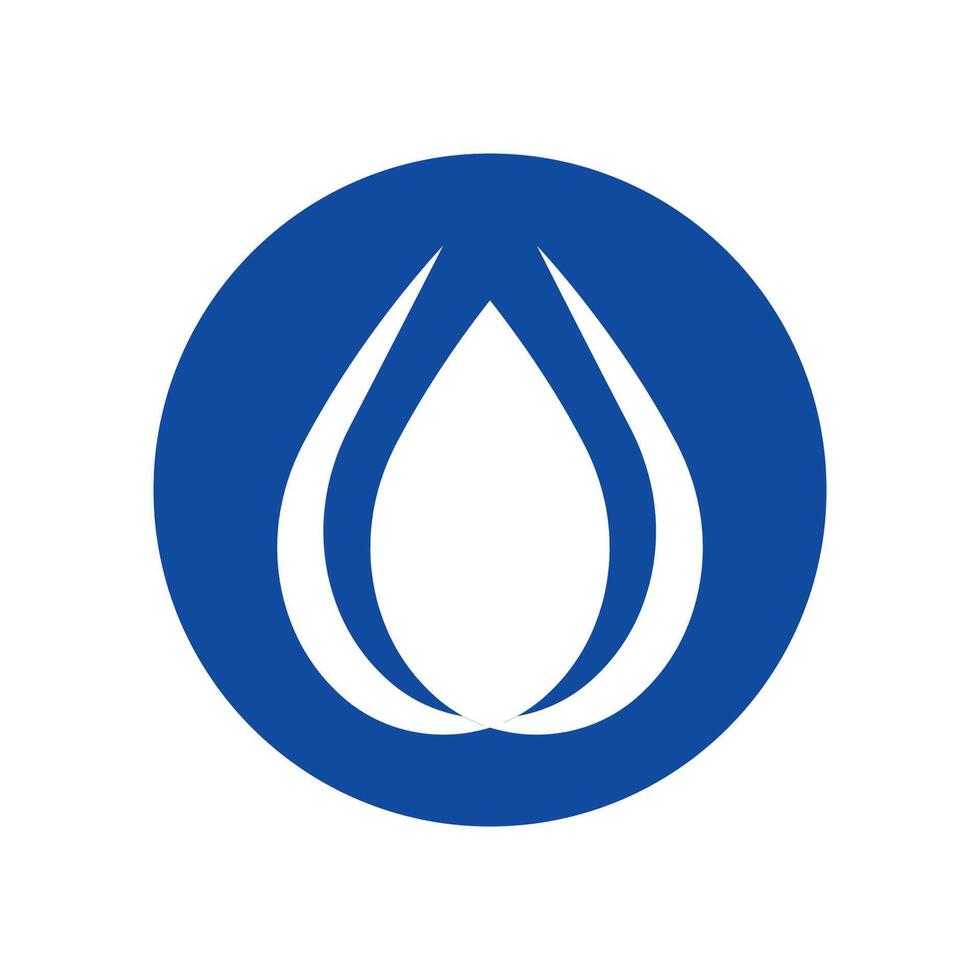a blue and white logo with a drop of water inside, vector
