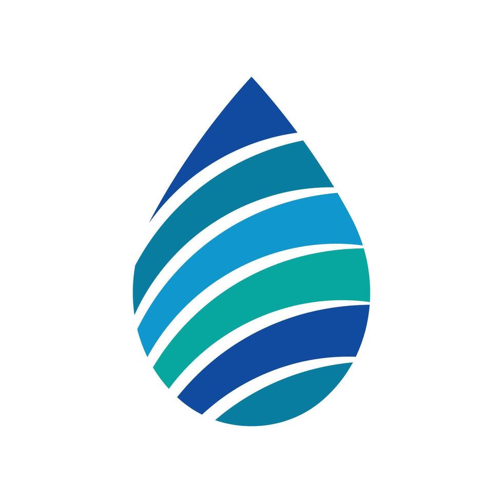 a blue and green water drop logo with stripes vector