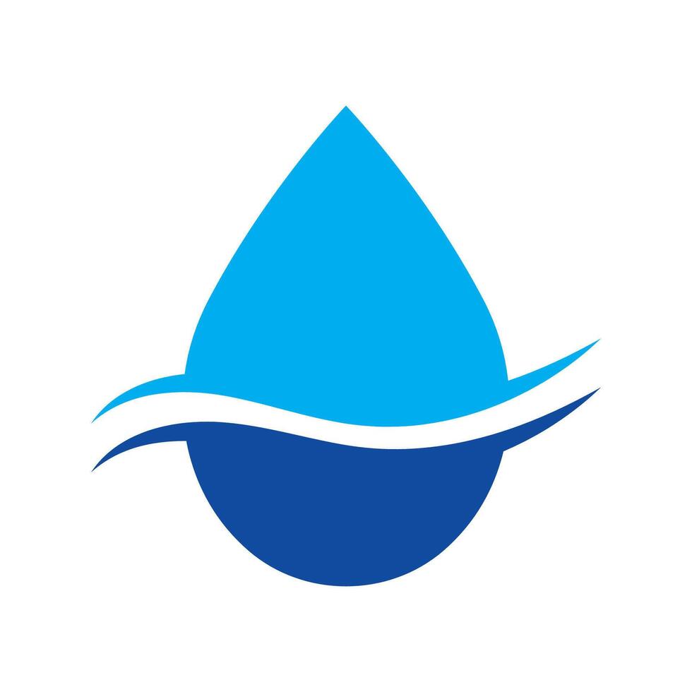 a blue water drop with a white line in the middle, vector