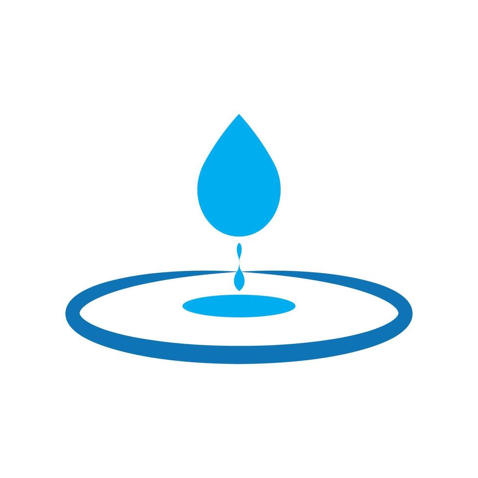 a blue drop of water is floating on a circular surface, vector