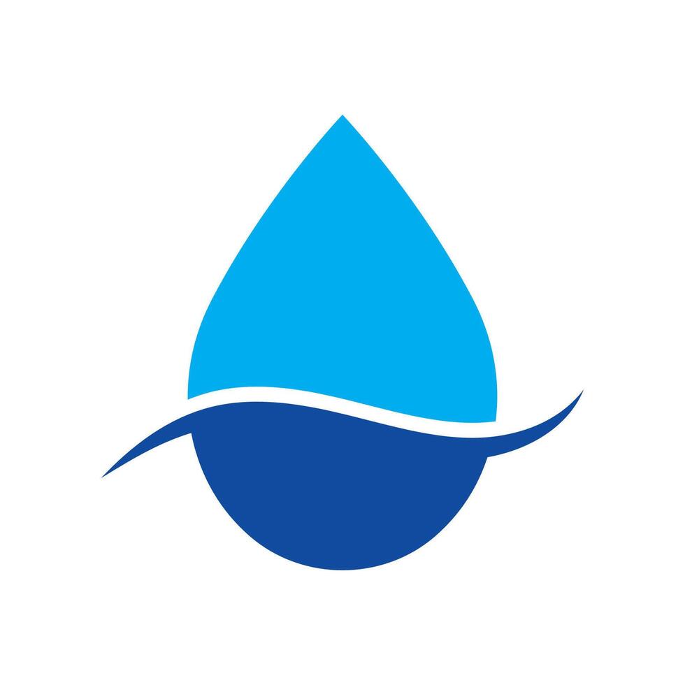 a blue water drop with a white line in the middle vector