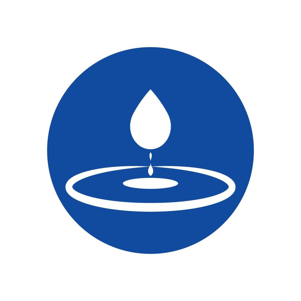 a blue circle with a drop of water on it, drop of waters vector