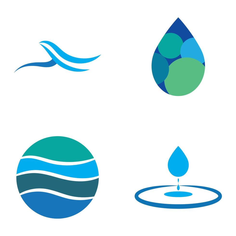 a set of four different water and earth symbols vector