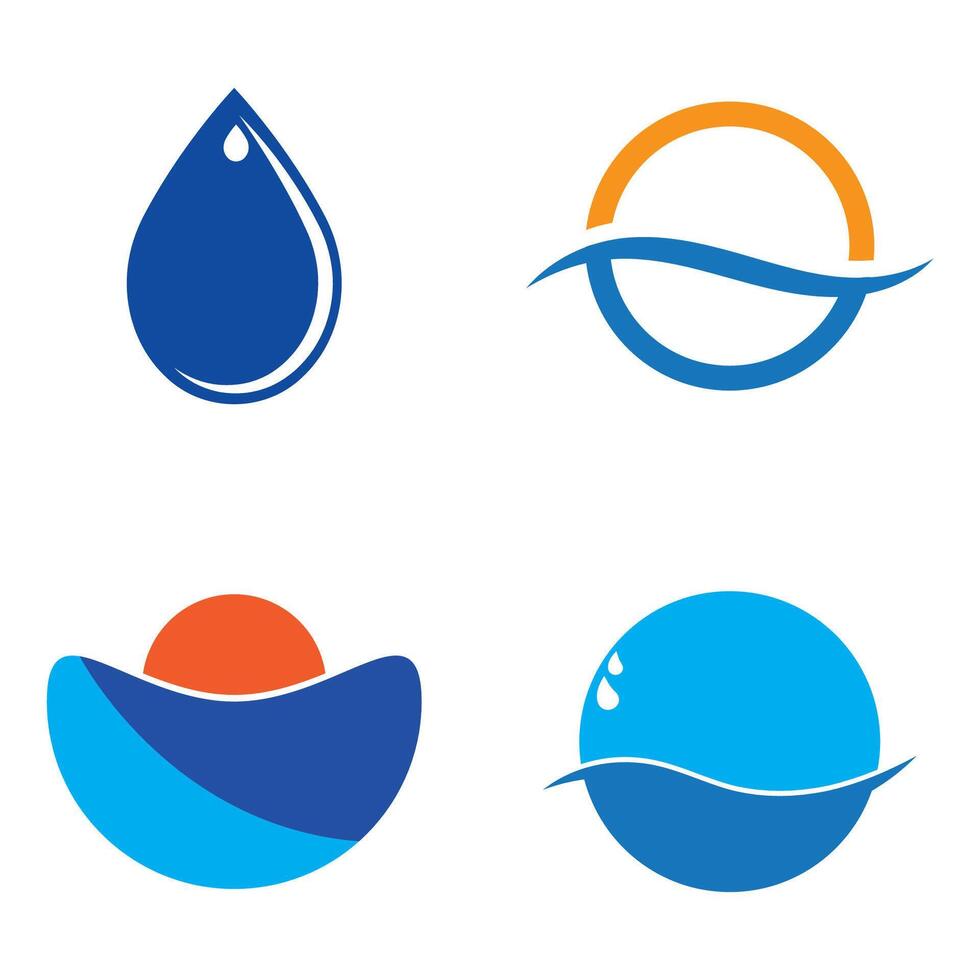 four different logos with different shapes and colors vector