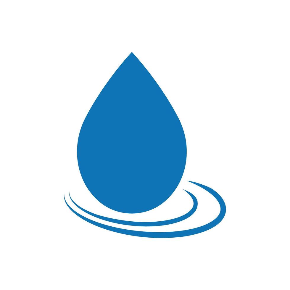 a blue water drop with a wave coming out of it, vector