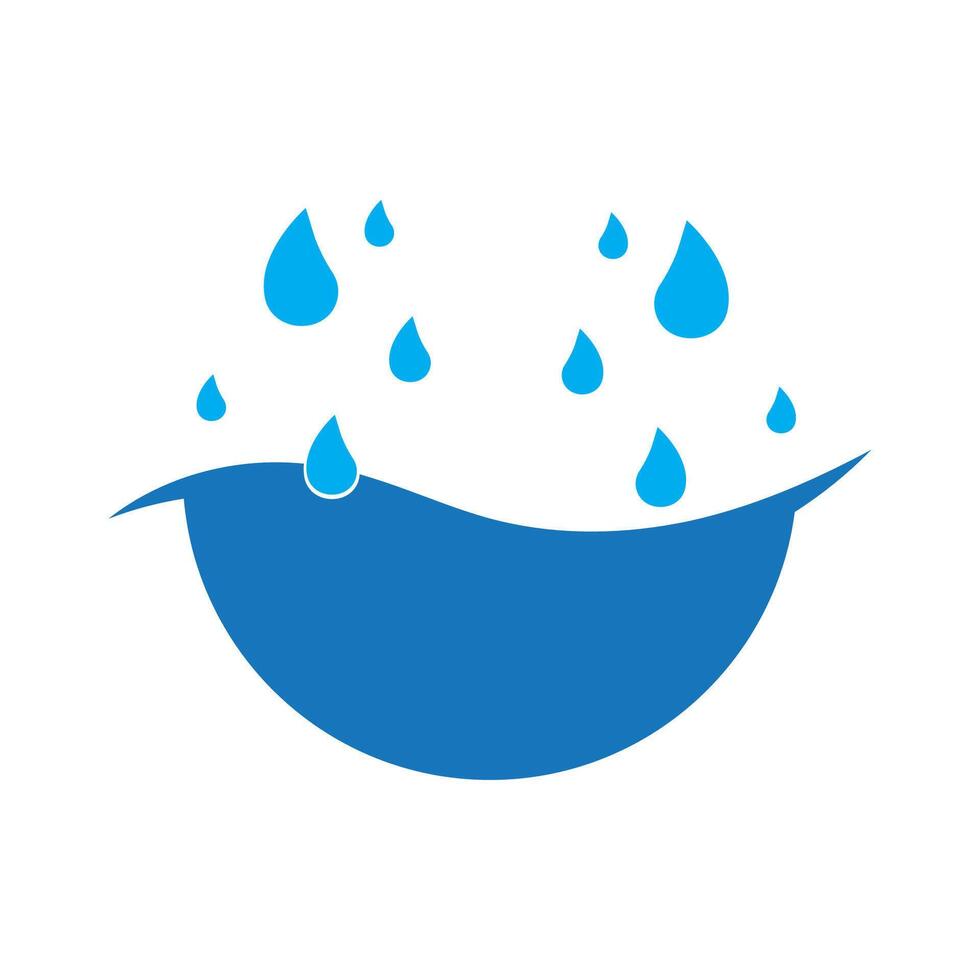 a close up of a blue bowl with water drops on it vector