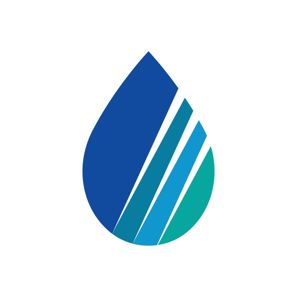 a blue and green water drop logo with a white background vector