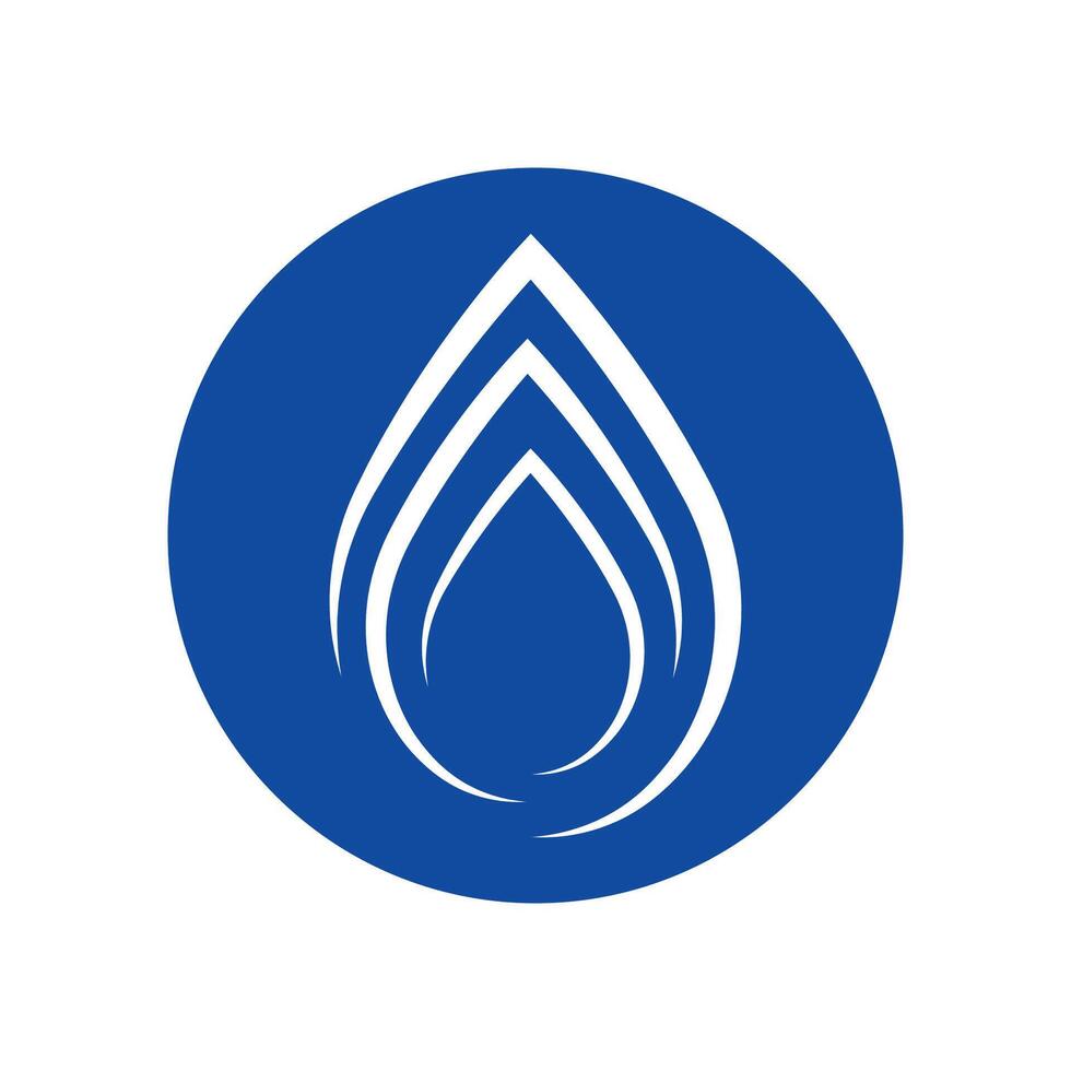 a blue and white logo with a drop of water in the middle vector