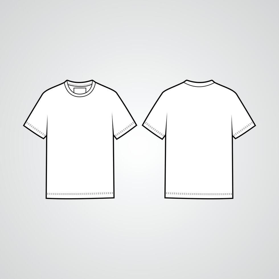 T-shirt mockup, perfect for showcasing prints, custom designs or branding. Modern and versatile style, ideal for fashion, advertising and graphic design projects vector
