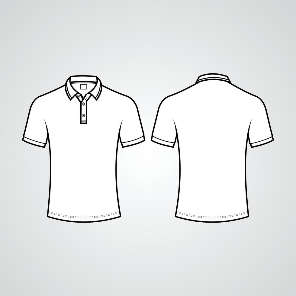 Polo shirt mockup, ideal for showcasing custom designs and branding projects. Perfect for casual wear or professional uniforms vector