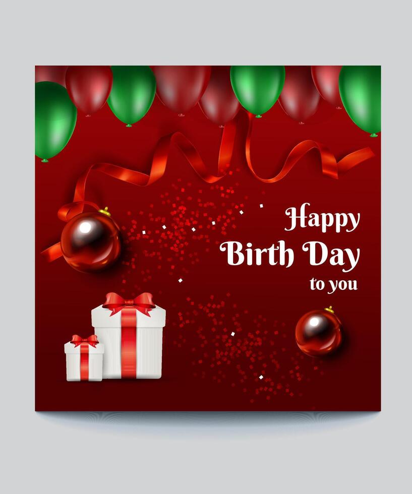 Happy Birthday Social Media Poster Design vector