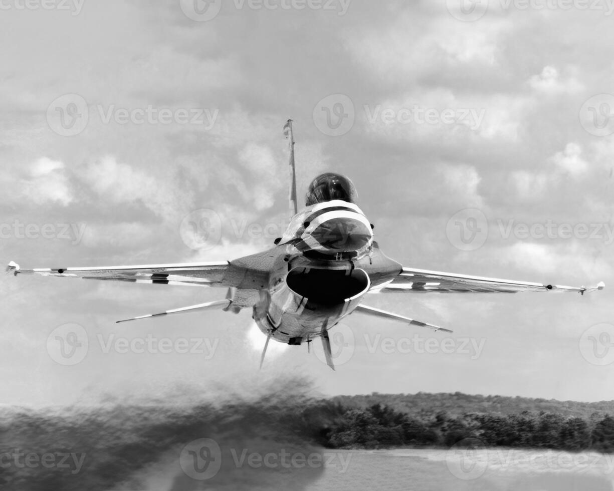 Military jet airplane, military fighter photo