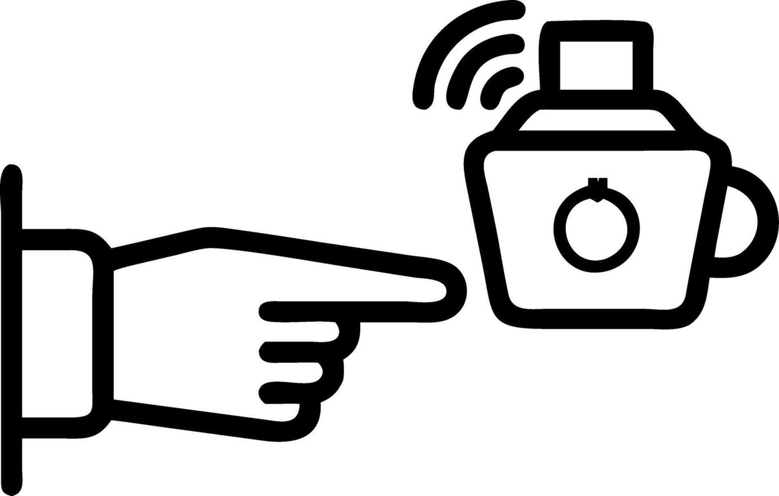 Businessman paying for coffee using smartwatch vector