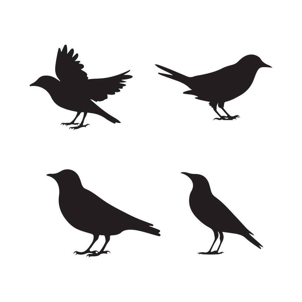 black filled bird icon silhouette arts and design vector