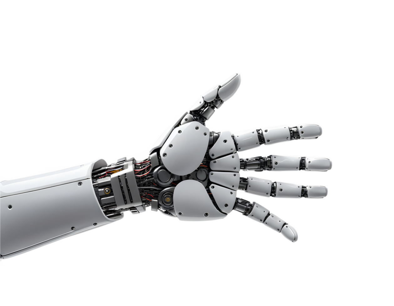 Futuristic Robotic Hand Gesture with Transparent Background png