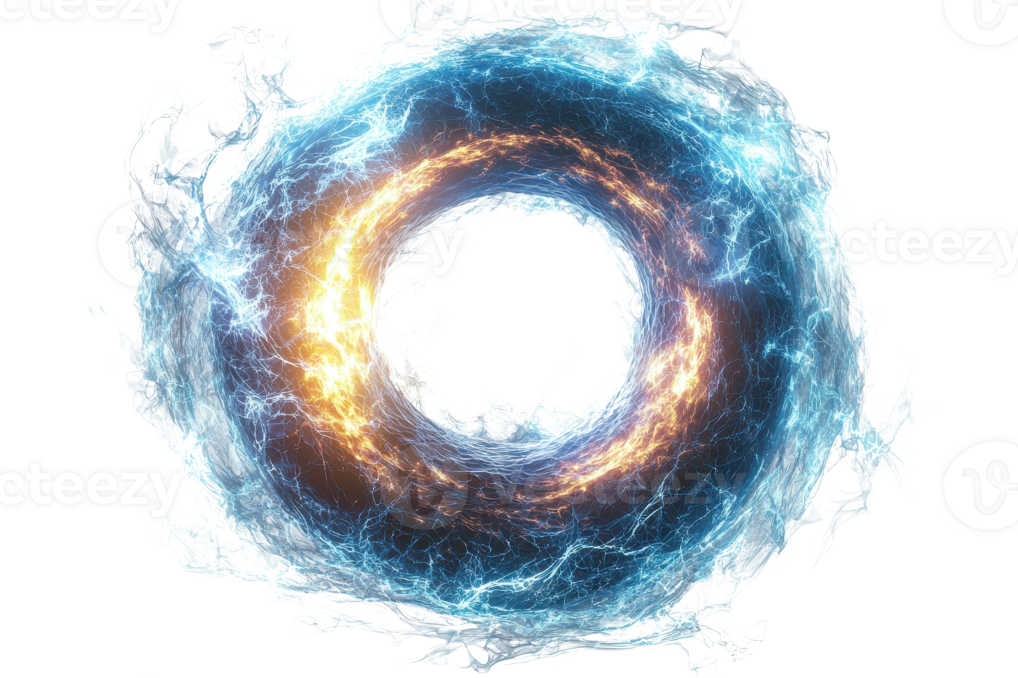 A swirling vortex of blue and orange energy resembling a cosmic portal. png