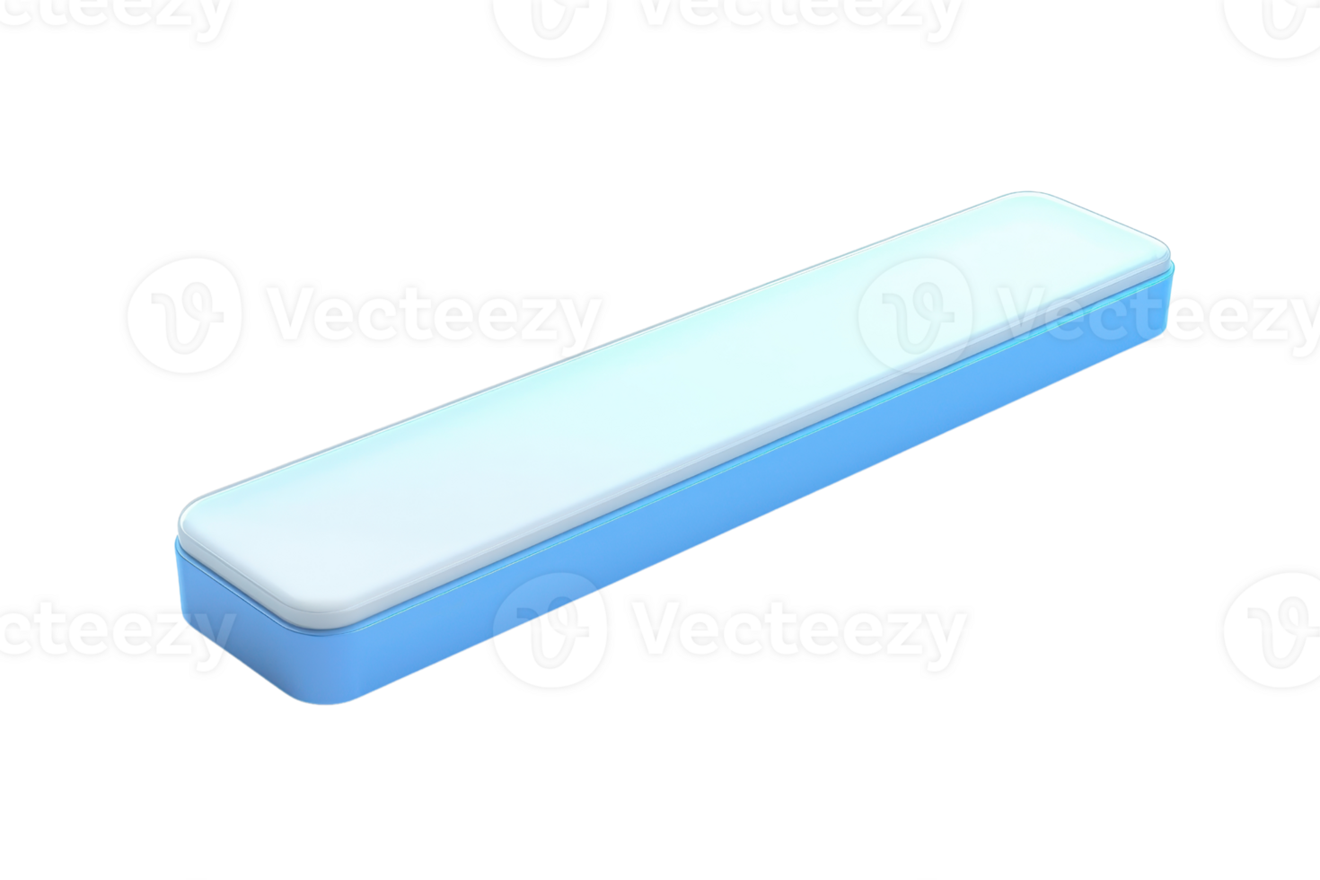 A long, rectangular foam piece with a soft, smooth surface, featuring an upper layer in light blue and a lower layer in darker blue. png