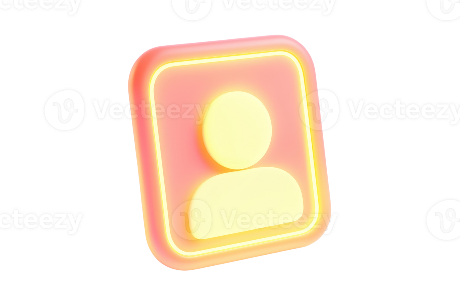 A glowing icon representing a user profile with a circular silhouette, displayed in vibrant colors. png