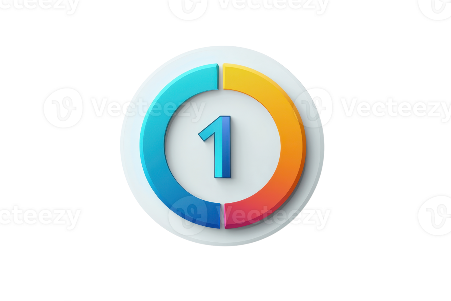 A round logo features the number 1 at the center, surrounded by a colorful gradient circle in blue, orange, and white. png